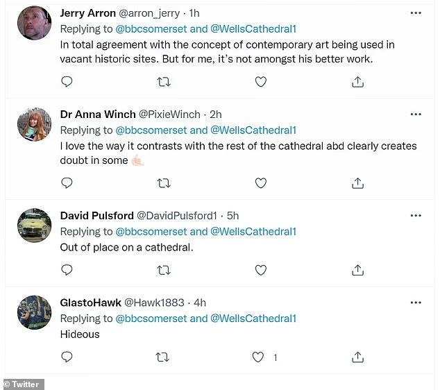 Not all Wells residents were thrilled with the new artwork outside their historic cathedral