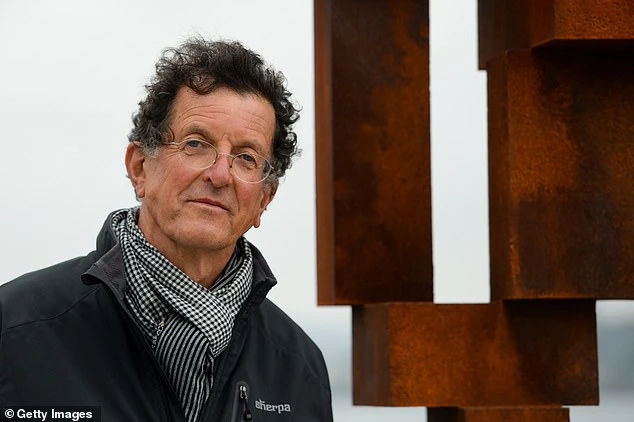 Sir Antony Gormley poses with his new Look II installation on September 22, 2020