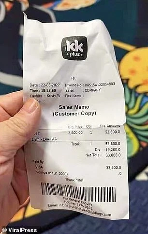 The damage bill amounted to HK$33,600