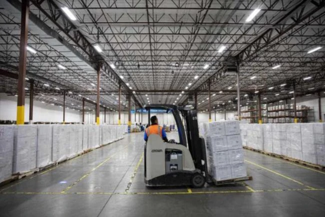 A warehouse full of rapid antigen tests. 