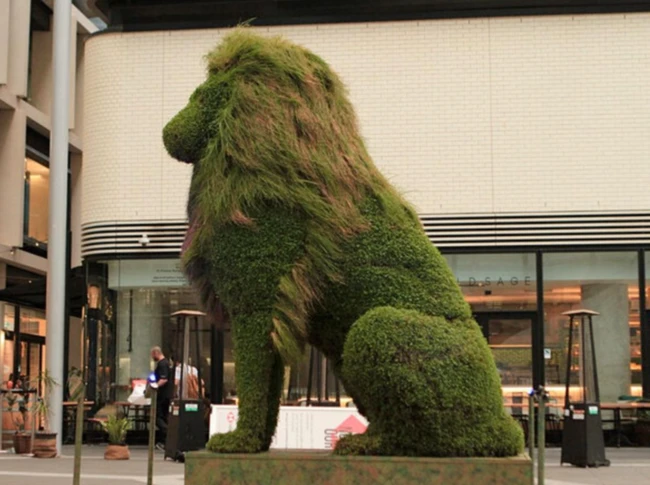 Studio Kite's Barangaroo Lion was printed using Mr. Rosewell's 3D printer, with compartments inside for soil and plants.