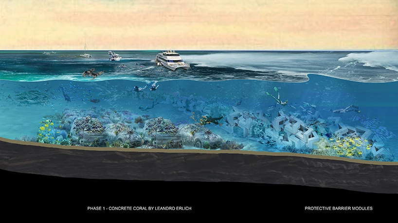 OMA / shohei shigematsu design 'ReefLine' public underwater sculpture park in Miami Beach
